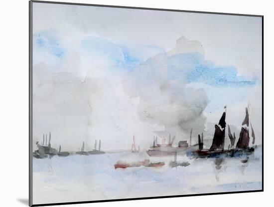 Thames Barges, Greenhithe, 1932-Philip Wilson Steer-Mounted Giclee Print