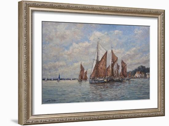 Thames Barges Racing Off Pin Mill, Suffolk, 2008-John Sutton-Framed Giclee Print