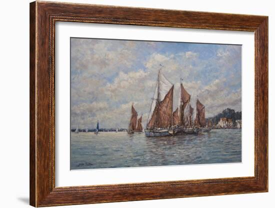 Thames Barges Racing Off Pin Mill, Suffolk, 2008-John Sutton-Framed Giclee Print