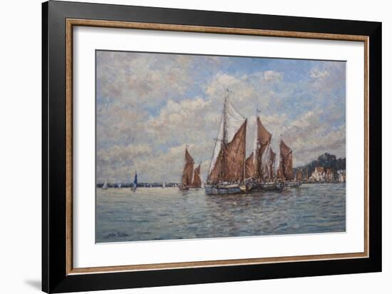 Thames Barges Racing Off Pin Mill, Suffolk, 2008-John Sutton-Framed Giclee Print