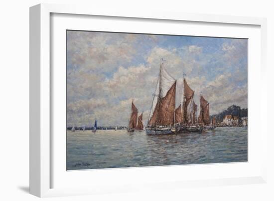 Thames Barges Racing Off Pin Mill, Suffolk, 2008-John Sutton-Framed Giclee Print