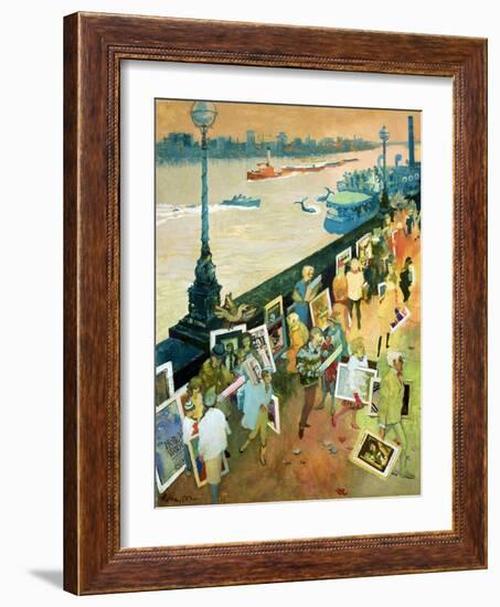 Thames Embankment, Front Cover of 'Undercover' Magazine, Published December 1985-George Adamson-Framed Giclee Print