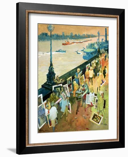 Thames Embankment, Front Cover of 'Undercover' Magazine, Published December 1985-George Adamson-Framed Giclee Print