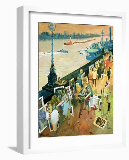 Thames Embankment, Front Cover of 'Undercover' Magazine, Published December 1985-George Adamson-Framed Giclee Print