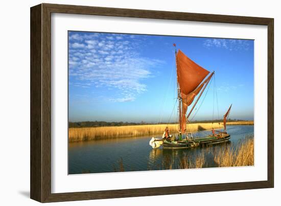 Thames Sailing Barge, Snape, Suffolk-Peter Thompson-Framed Photographic Print