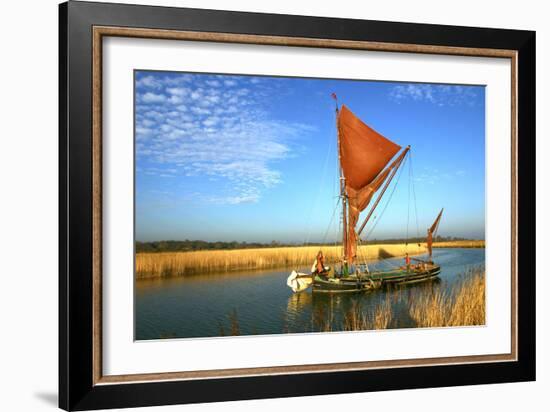 Thames Sailing Barge, Snape, Suffolk-Peter Thompson-Framed Photographic Print