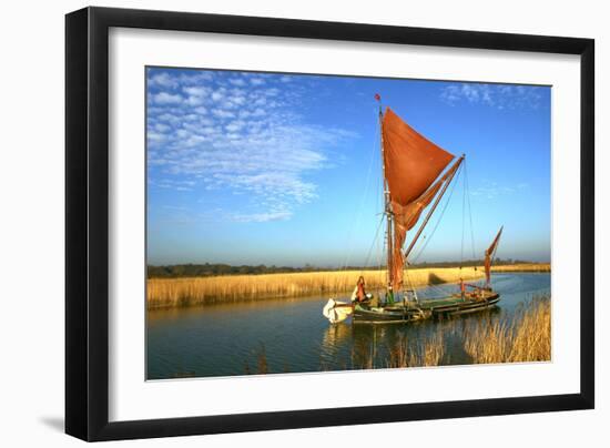 Thames Sailing Barge, Snape, Suffolk-Peter Thompson-Framed Photographic Print