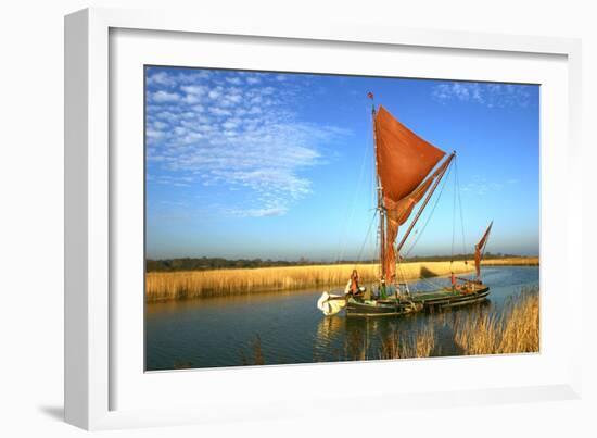 Thames Sailing Barge, Snape, Suffolk-Peter Thompson-Framed Photographic Print