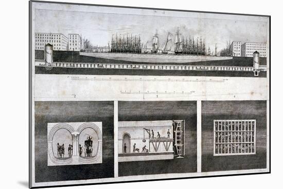 Thames Tunnel, London, 1827-T Blood-Mounted Giclee Print