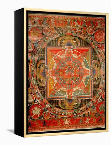 Thang-Ka Depicting a Mandala, Used as an Instrument of Meditation-null-Framed Premier Image Canvas