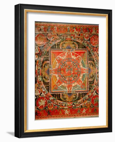 Thang-Ka Depicting a Mandala, Used as an Instrument of Meditation-null-Framed Premium Giclee Print