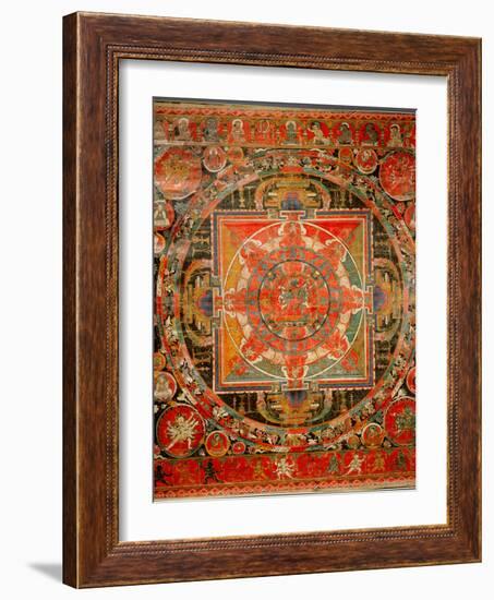 Thang-Ka Depicting a Mandala, Used as an Instrument of Meditation-null-Framed Giclee Print