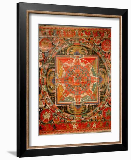 Thang-Ka Depicting a Mandala, Used as an Instrument of Meditation-null-Framed Giclee Print