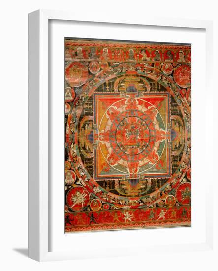 Thang-Ka Depicting a Mandala, Used as an Instrument of Meditation-null-Framed Giclee Print