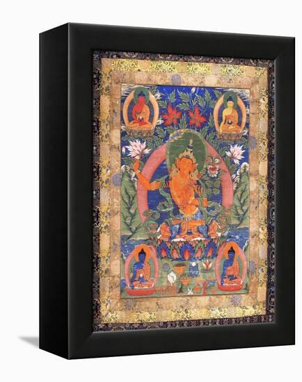 Thangka of Arapachana Manjushri-null-Framed Premier Image Canvas