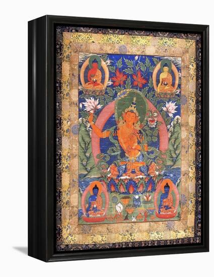 Thangka of Arapachana Manjushri-null-Framed Premier Image Canvas