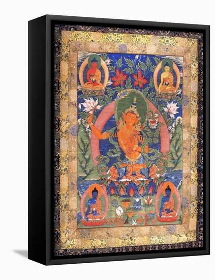 Thangka of Arapachana Manjushri-null-Framed Premier Image Canvas