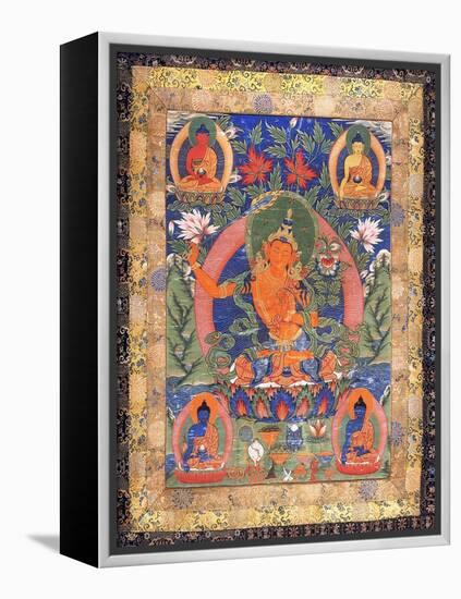 Thangka of Arapachana Manjushri-null-Framed Premier Image Canvas