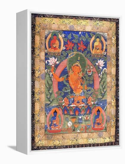 Thangka of Arapachana Manjushri-null-Framed Premier Image Canvas