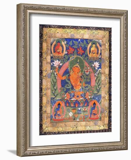 Thangka of Arapachana Manjushri-null-Framed Giclee Print