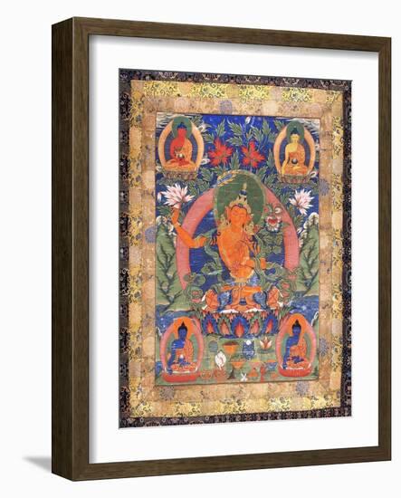 Thangka of Arapachana Manjushri-null-Framed Giclee Print