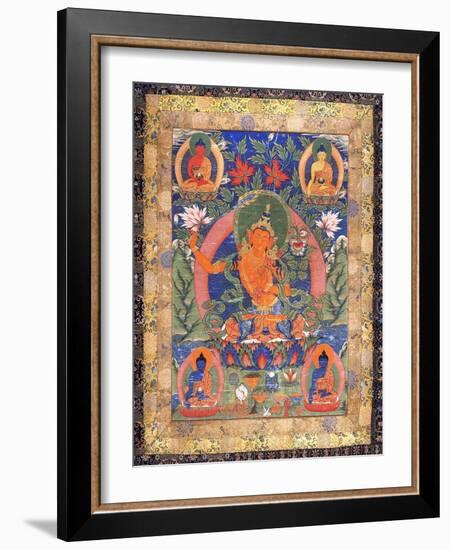 Thangka of Arapachana Manjushri-null-Framed Giclee Print