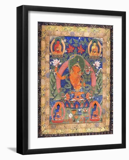 Thangka of Arapachana Manjushri-null-Framed Giclee Print