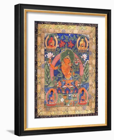 Thangka of Arapachana Manjushri-null-Framed Giclee Print