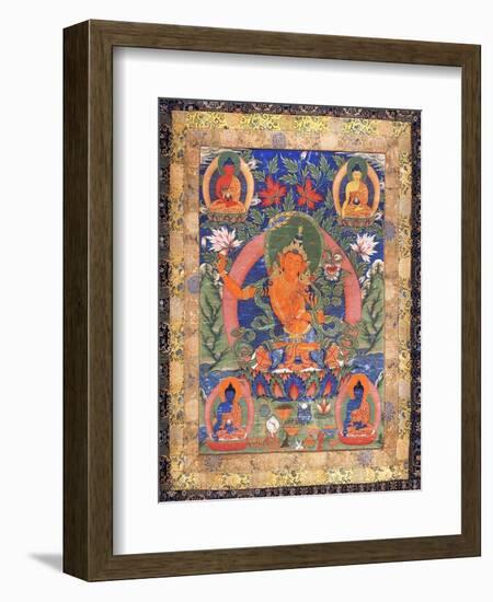 Thangka of Arapachana Manjushri-null-Framed Giclee Print