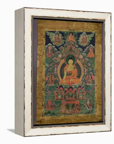 Thangka of Shakyamuni Buddha with Eleven Figures, 19th-20th Century-null-Framed Premier Image Canvas