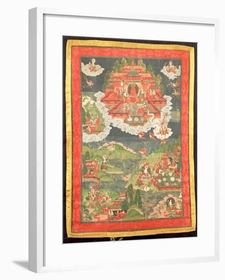 Thangka of the Paradise of Amitabha-null-Framed Giclee Print