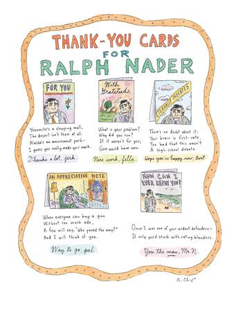 thank you cards for ralph nader new yorker cartoon premium giclee print a thank you card