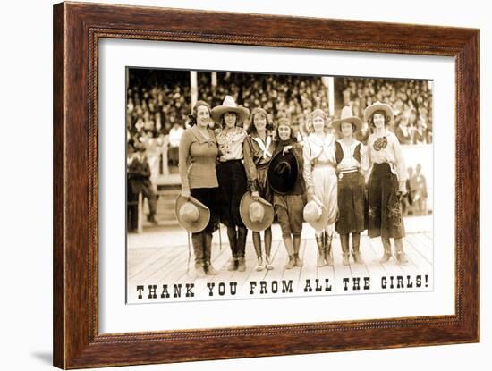 Thank You from all the Girls, Cowgirls-null-Framed Art Print