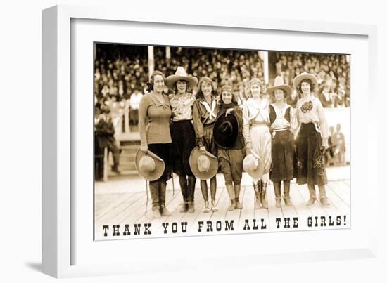 Thank You from all the Girls, Cowgirls--Framed Art Print