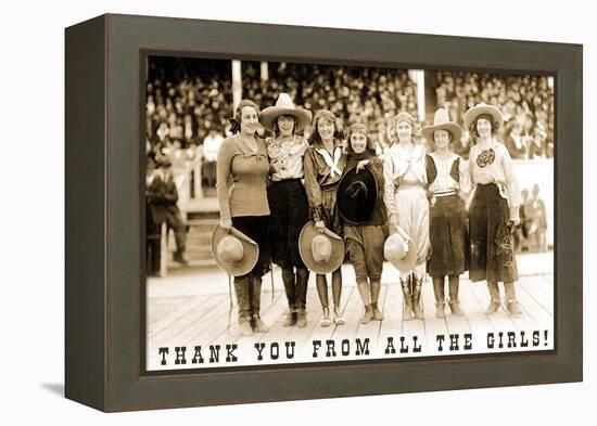 Thank You from all the Girls, Cowgirls-null-Framed Stretched Canvas