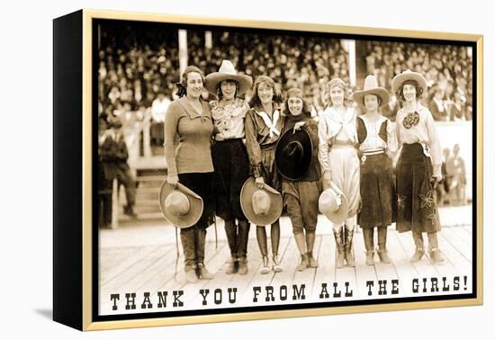 Thank You from all the Girls, Cowgirls-null-Framed Stretched Canvas