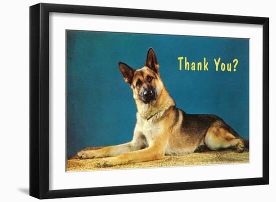 Thank You? Quizzical German Shepherd-null-Framed Art Print