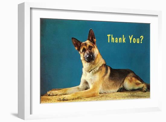 Thank You? Quizzical German Shepherd-null-Framed Art Print