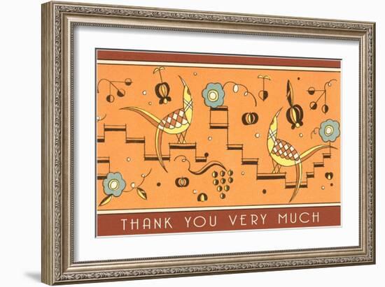 Thank You Very Much, Geometric Birds-null-Framed Art Print