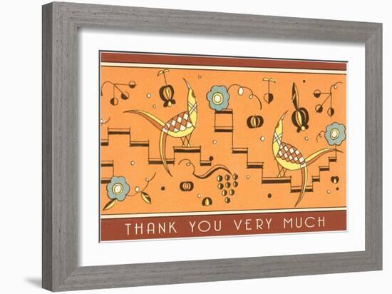 Thank You Very Much, Geometric Birds-null-Framed Art Print