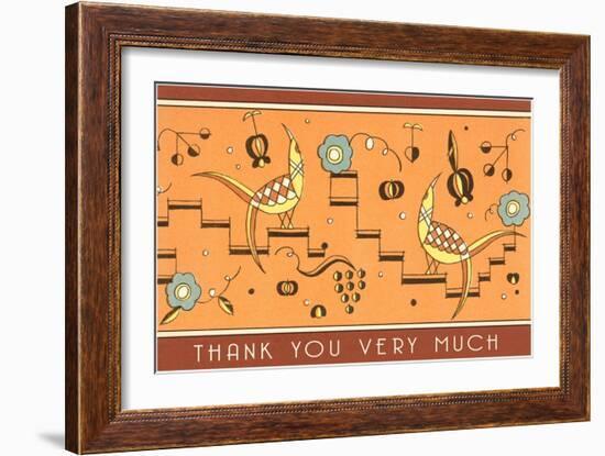 Thank You Very Much, Geometric Birds-null-Framed Art Print