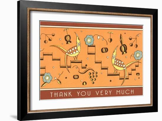 Thank You Very Much, Geometric Birds-null-Framed Art Print