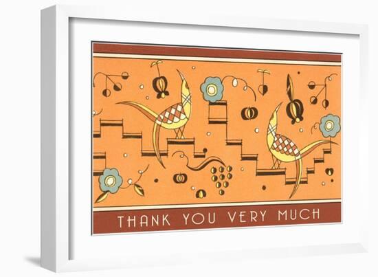 Thank You Very Much, Geometric Birds-null-Framed Art Print