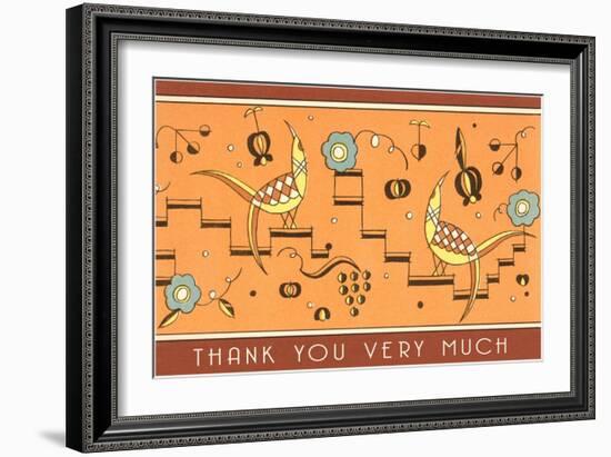 Thank You Very Much, Geometric Birds-null-Framed Art Print