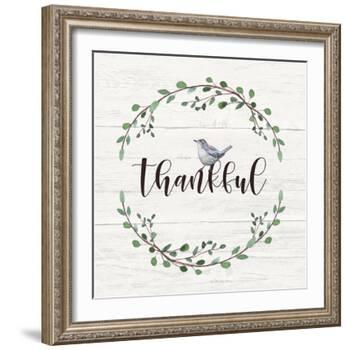 Thankful Sign-Elizabeth Tyndall-Framed Art Print