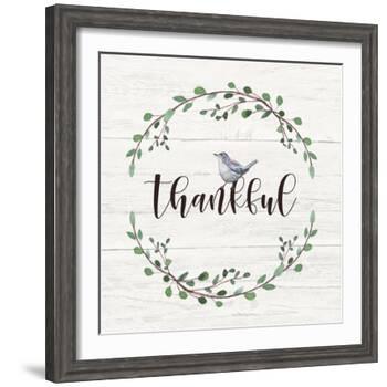 Thankful Sign-Elizabeth Tyndall-Framed Art Print