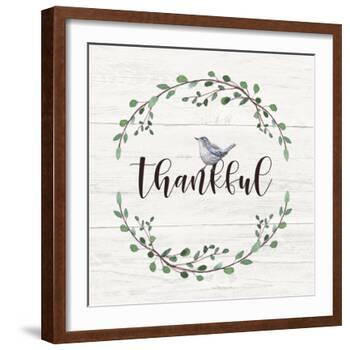 Thankful Sign-Elizabeth Tyndall-Framed Art Print