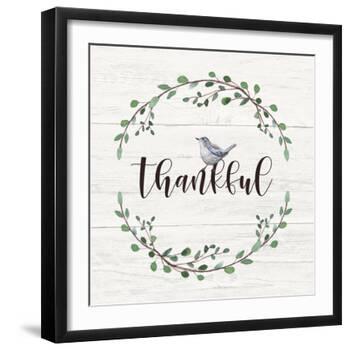 Thankful Sign-Elizabeth Tyndall-Framed Art Print