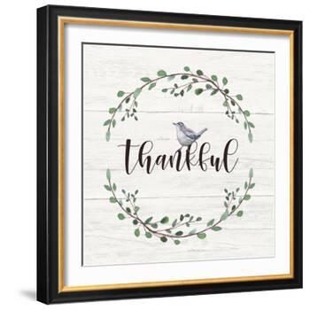 Thankful Sign-Elizabeth Tyndall-Framed Art Print