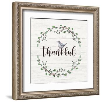 Thankful Sign-Elizabeth Tyndall-Framed Art Print